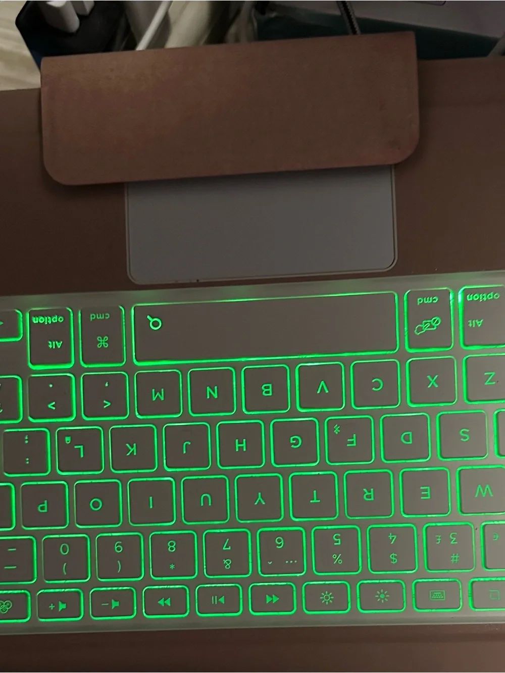 Rose Gold Tablet Keyboard Case with White Bluetooth Keyboard and Trackpad